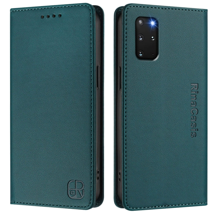 For Galaxy S20+ RC01 Dual-Folded Magnetic Suction RFID Leather Phone Case