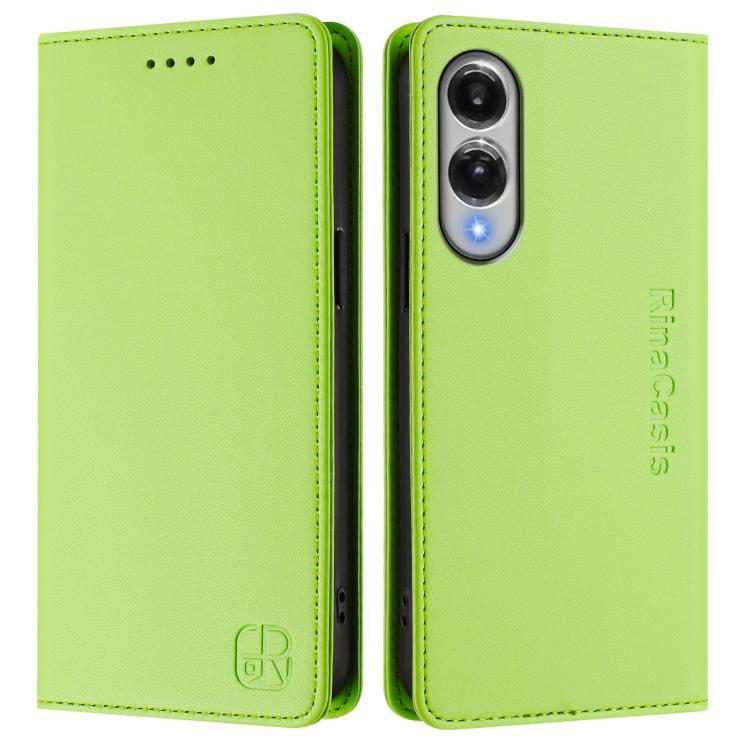 For Galaxy S25 Edge 5G RC01 Dual-Folded Magnetic Suction RFID Leather Phone Case