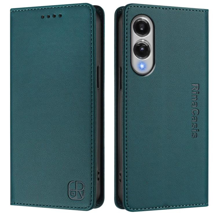 For Galaxy S25 Edge 5G RC01 Dual-Folded Magnetic Suction RFID Leather Phone Case