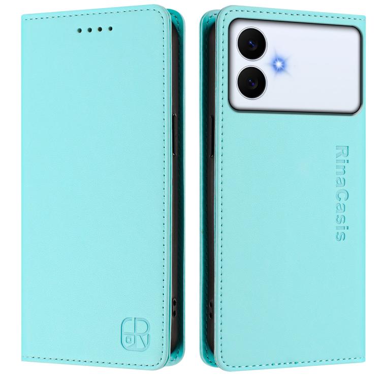 For Galaxy S26 Edge 5G RC01 Dual-Folded Magnetic Suction RFID Leather Phone Case