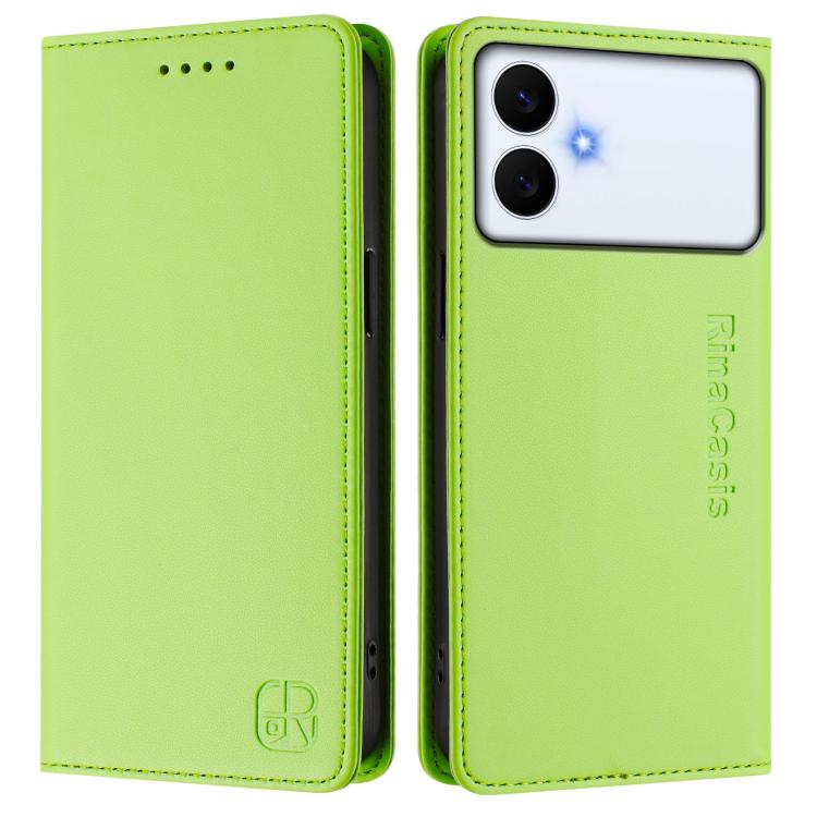 For Galaxy S26 Edge 5G RC01 Dual-Folded Magnetic Suction RFID Leather Phone Case