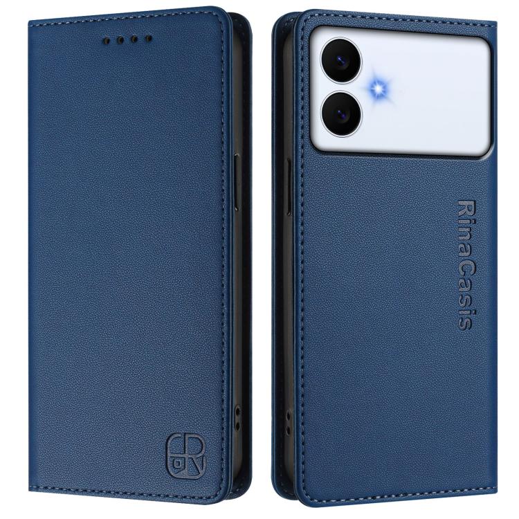 For Galaxy S26 Edge 5G RC01 Dual-Folded Magnetic Suction RFID Leather Phone Case