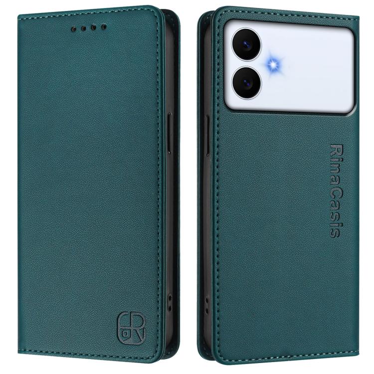 For Galaxy S26 Edge 5G RC01 Dual-Folded Magnetic Suction RFID Leather Phone Case
