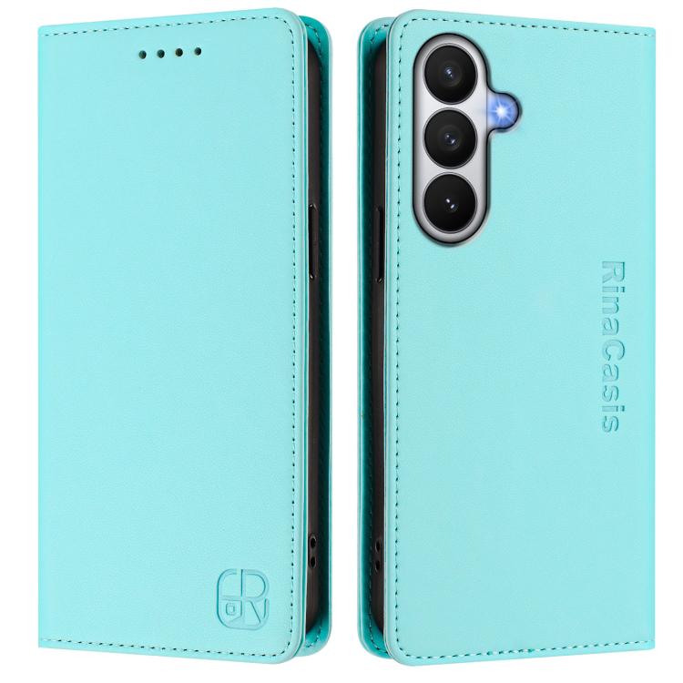 For Galaxy S26 5G RC01 Dual-Folded Magnetic Suction RFID Leather Phone Case