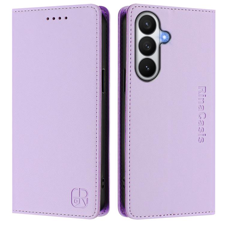 For Galaxy S26 5G RC01 Dual-Folded Magnetic Suction RFID Leather Phone Case