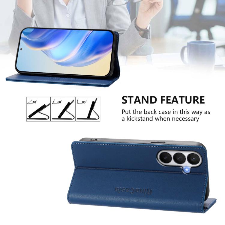 For Galaxy S26 5G RC01 Dual-Folded Magnetic Suction RFID Leather Phone Case