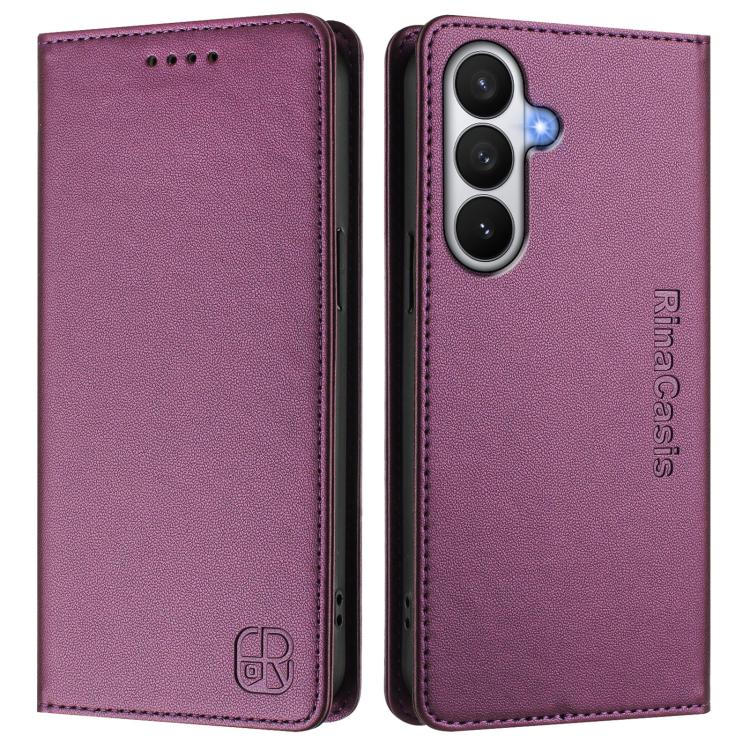 For Galaxy S26 5G RC01 Dual-Folded Magnetic Suction RFID Leather Phone Case