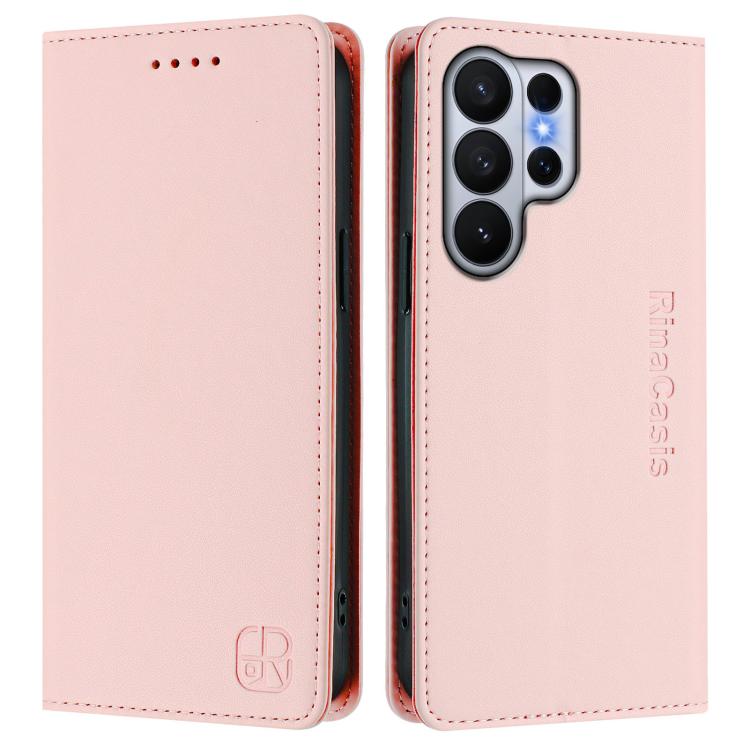 For Galaxy S26 Ultra 5G RC01 Dual-Folded Magnetic Suction RFID Leather Phone Case