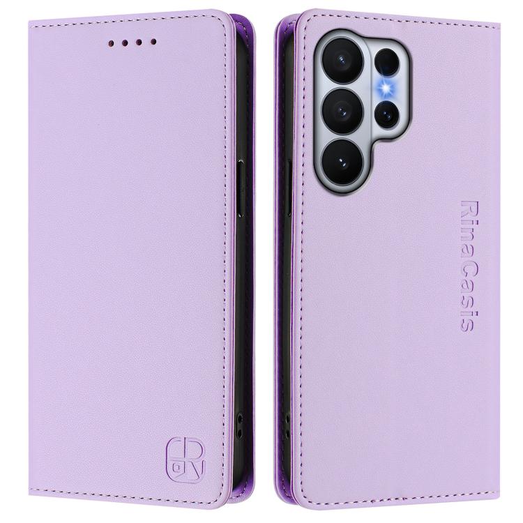 For Galaxy S26 Ultra 5G RC01 Dual-Folded Magnetic Suction RFID Leather Phone Case