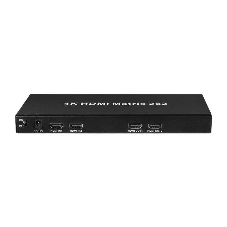 Measy MT4322 4K 30Hz 2 In 2 Out HDMI Matrix Switch Support Seamless Switching, EU Plug - Black