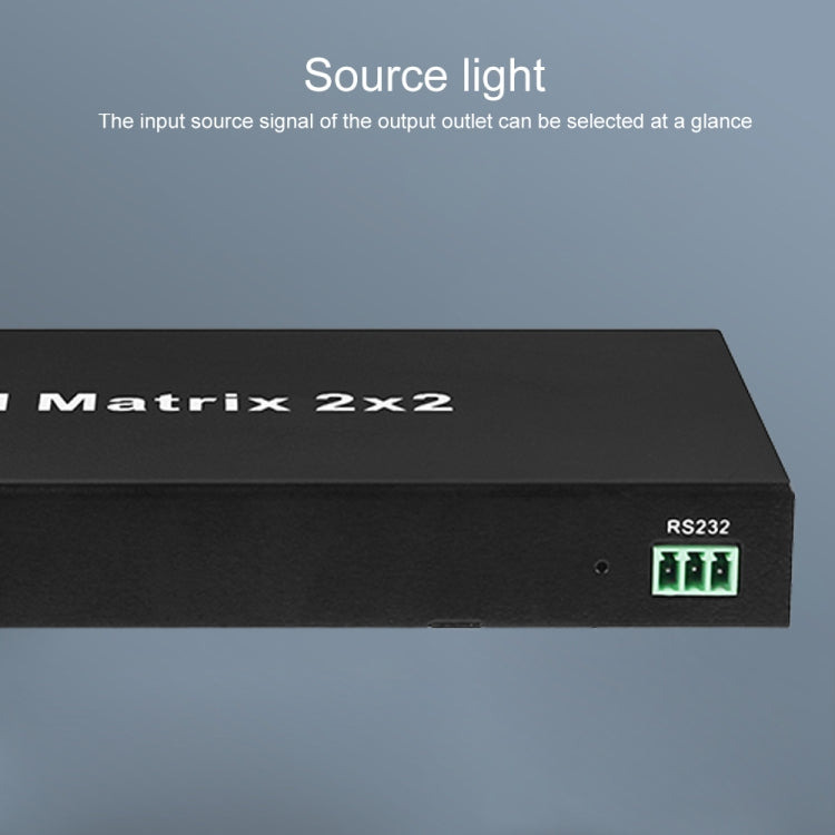 Measy MT4322 4K 30Hz 2 In 2 Out HDMI Matrix Switch Support Seamless Switching, UK Plug - Black
