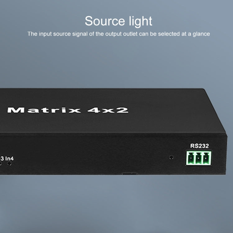 Measy MT4342 4K 30Hz 4 In 2 Out HDMI Matrix Switch Support Seamless Switching, AU Plug - Black