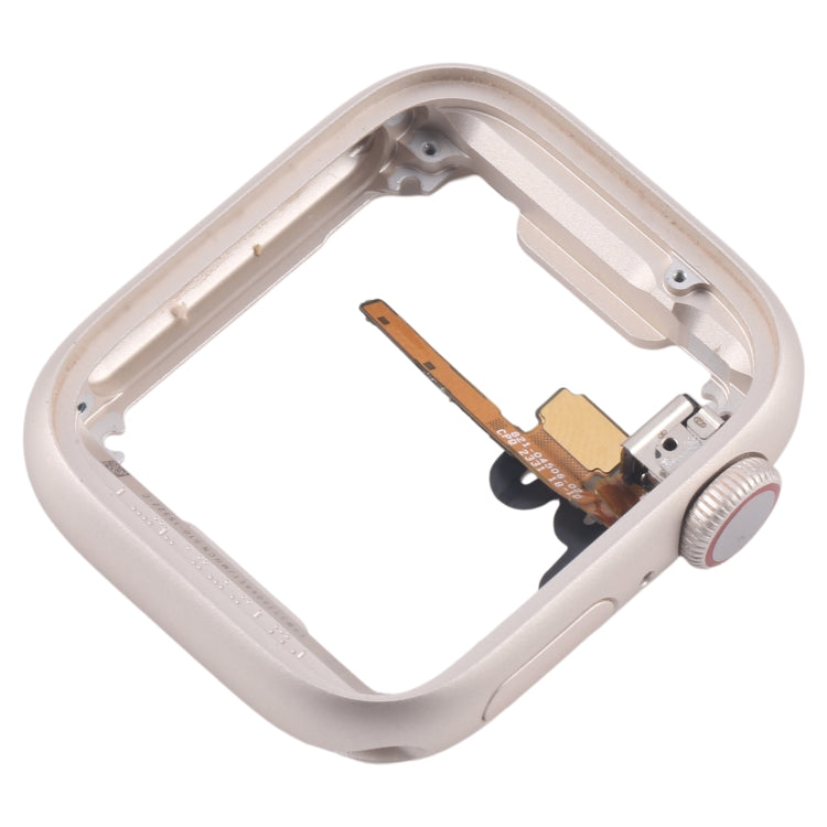 For Apple Watch Series 7 / 8 / 9 41MM LTE Aluminium Alloy Middle Frame Bezel Plate with Crown Spin Axis Flex Cable