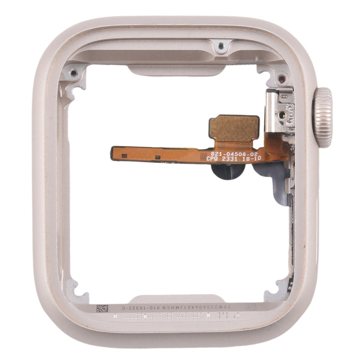 For Apple Watch Series 7 / 8 / 9 45MM LTE Aluminium Alloy Middle Frame Bezel Plate with Crown Spin Axis Flex Cable