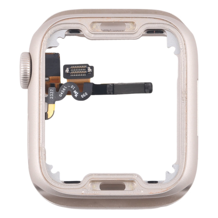 For Apple Watch Series 7 / 8 / 9 41MM GPS Aluminium Alloy Middle Frame Bezel Plate with Crown Spin Axis Flex Cable