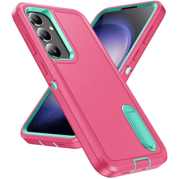 For Samsung Galaxy S24+ / S25+ 5G Rugged PC Hybrid Silicone Phone Case with Holder
