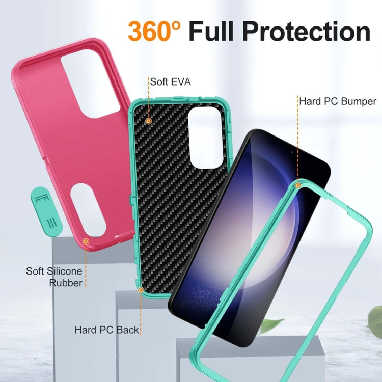 For Samsung Galaxy S24+ / S25+ 5G Rugged PC Hybrid Silicone Phone Case with Holder