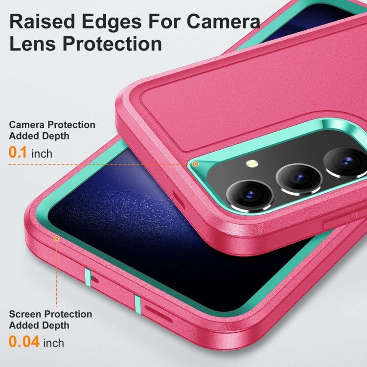 For Samsung Galaxy S24+ / S25+ 5G Rugged PC Hybrid Silicone Phone Case with Holder