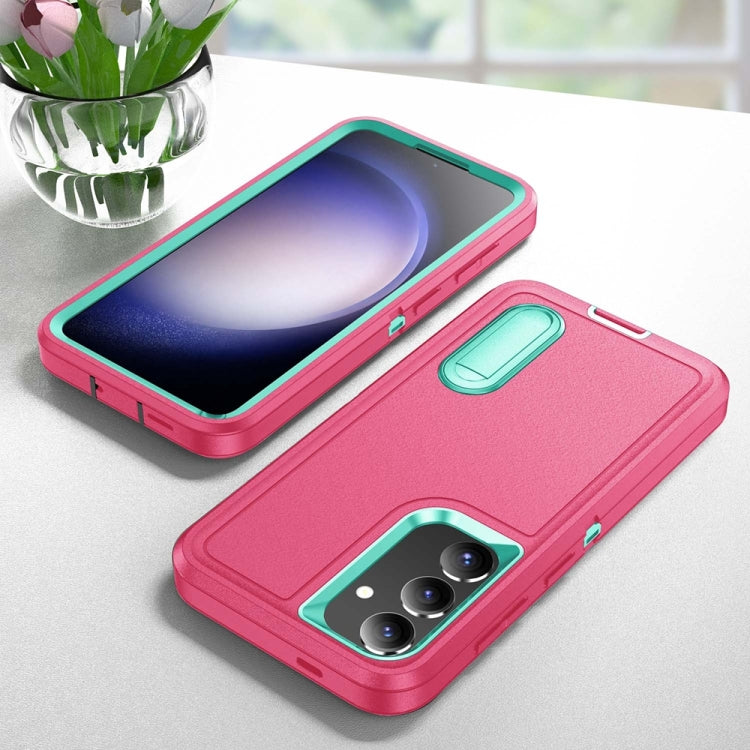 For Samsung Galaxy S24+ / S25+ 5G Rugged PC Hybrid Silicone Phone Case with Holder