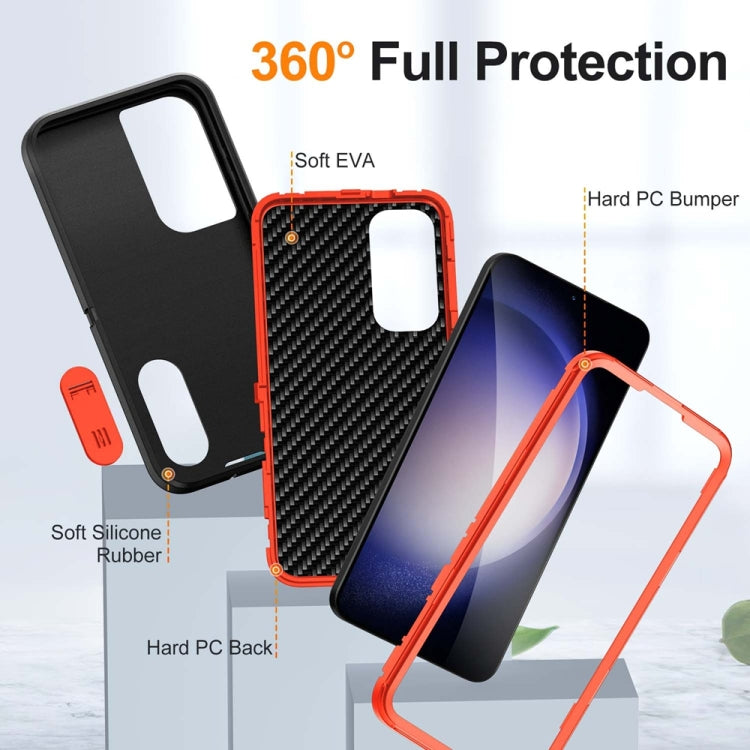 For Samsung Galaxy S24+ / S25+ 5G Rugged PC Hybrid Silicone Phone Case with Holder