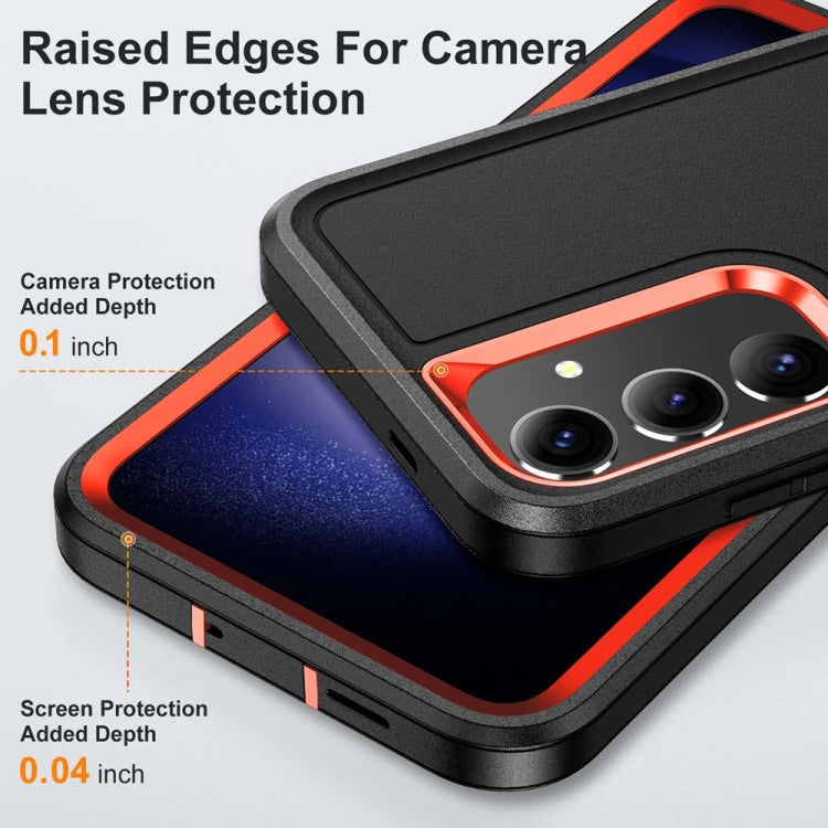 For Samsung Galaxy S24+ / S25+ 5G Rugged PC Hybrid Silicone Phone Case with Holder