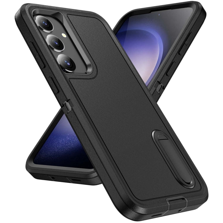 For Samsung Galaxy S24+ / S25+ 5G Rugged PC Hybrid Silicone Phone Case with Holder