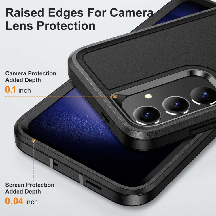 For Samsung Galaxy S24+ / S25+ 5G Rugged PC Hybrid Silicone Phone Case with Holder