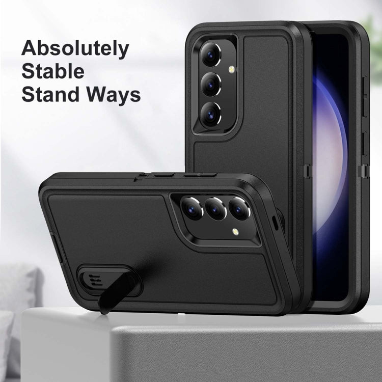 For Samsung Galaxy S24+ / S25+ 5G Rugged PC Hybrid Silicone Phone Case with Holder