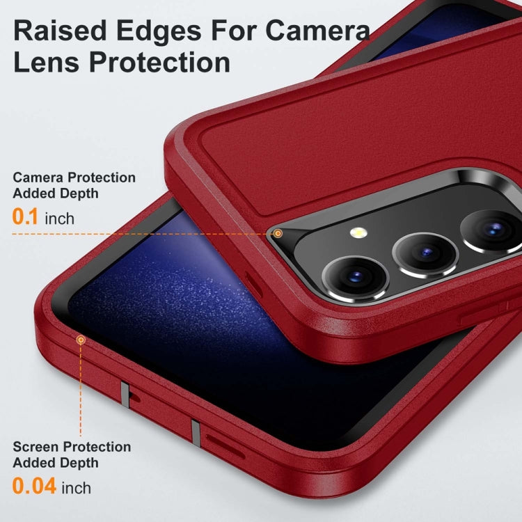 For Samsung Galaxy S24+ / S25+ 5G Rugged PC Hybrid Silicone Phone Case with Holder