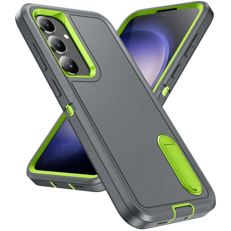 For Samsung Galaxy S24+ / S25+ 5G Rugged PC Hybrid Silicone Phone Case with Holder