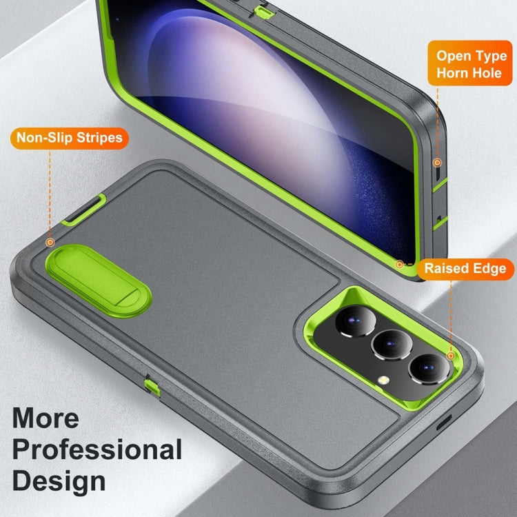 For Samsung Galaxy S24+ / S25+ 5G Rugged PC Hybrid Silicone Phone Case with Holder