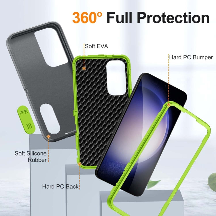 For Samsung Galaxy S24+ / S25+ 5G Rugged PC Hybrid Silicone Phone Case with Holder