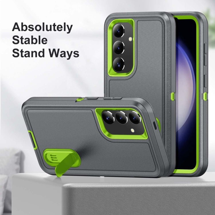 For Samsung Galaxy S24+ / S25+ 5G Rugged PC Hybrid Silicone Phone Case with Holder