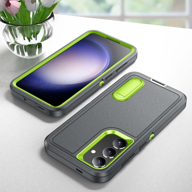 For Samsung Galaxy S24+ / S25+ 5G Rugged PC Hybrid Silicone Phone Case with Holder