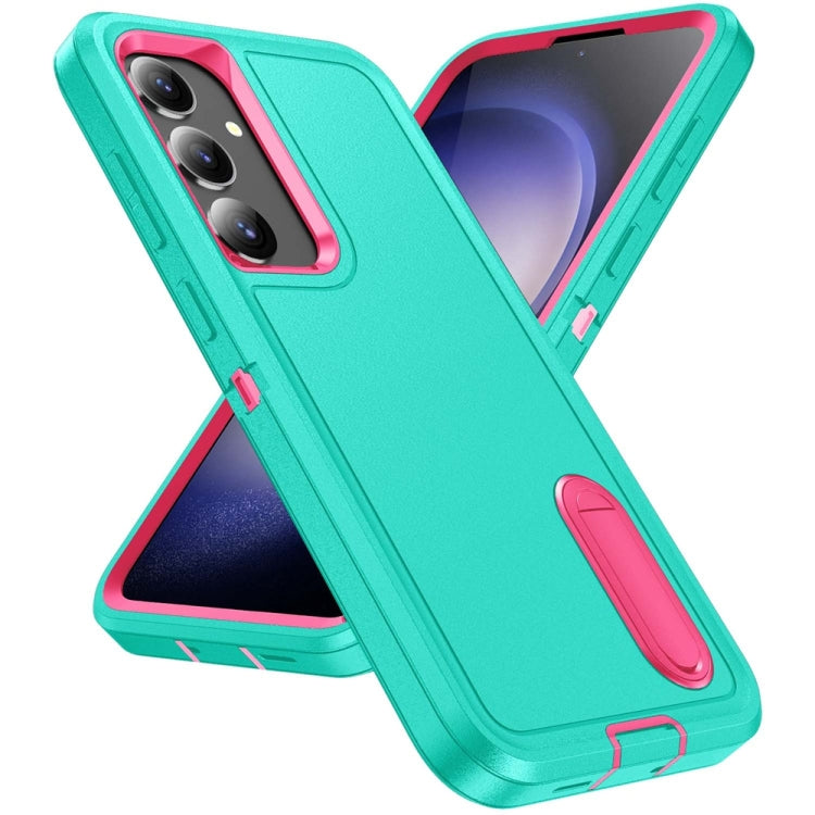For Samsung Galaxy S24+ / S25+ 5G Rugged PC Hybrid Silicone Phone Case with Holder