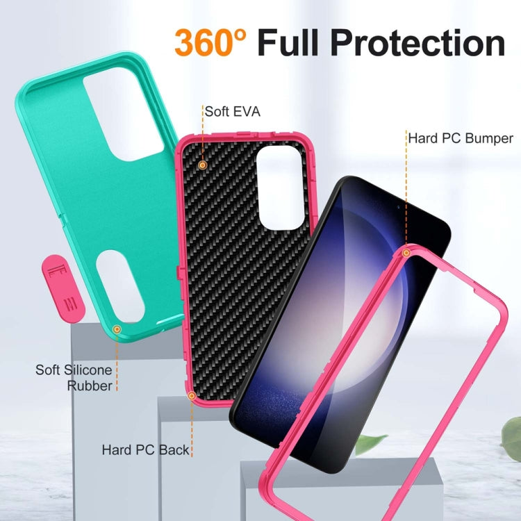 For Samsung Galaxy S24+ / S25+ 5G Rugged PC Hybrid Silicone Phone Case with Holder