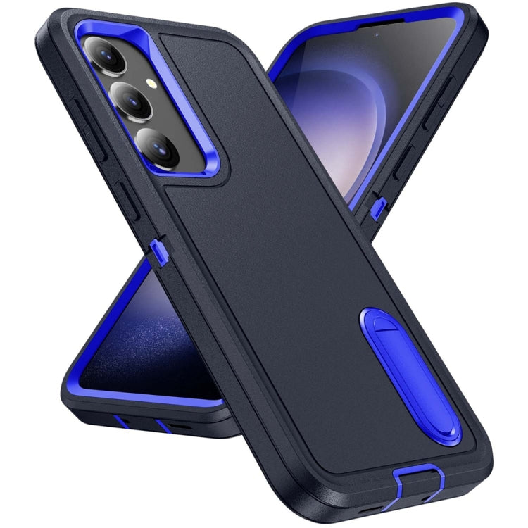 For Samsung Galaxy S24+ / S25+ 5G Rugged PC Hybrid Silicone Phone Case with Holder