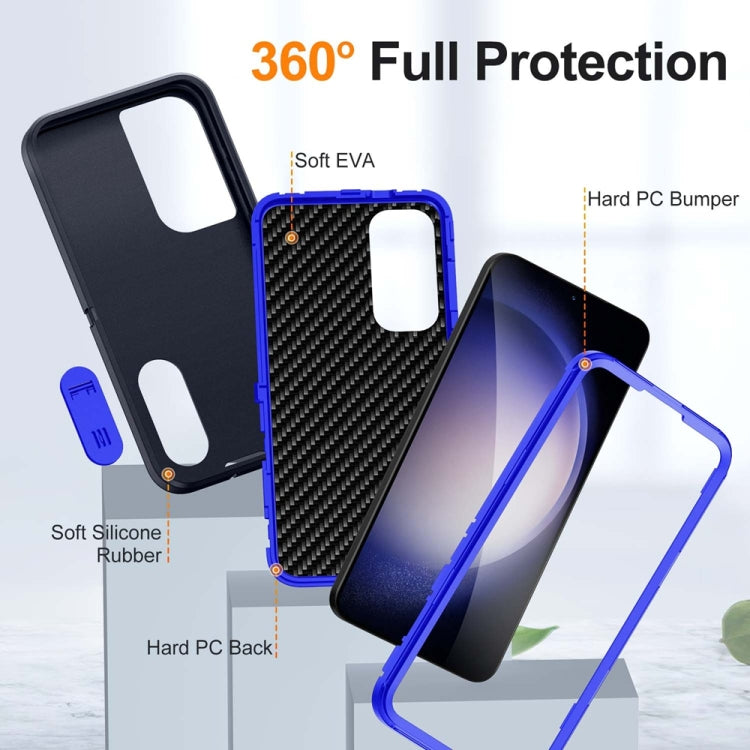 For Samsung Galaxy S24+ / S25+ 5G Rugged PC Hybrid Silicone Phone Case with Holder