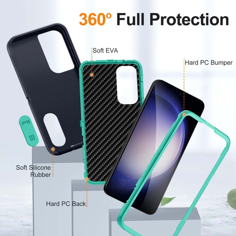 For Samsung Galaxy S24+ / S25+ 5G Rugged PC Hybrid Silicone Phone Case with Holder