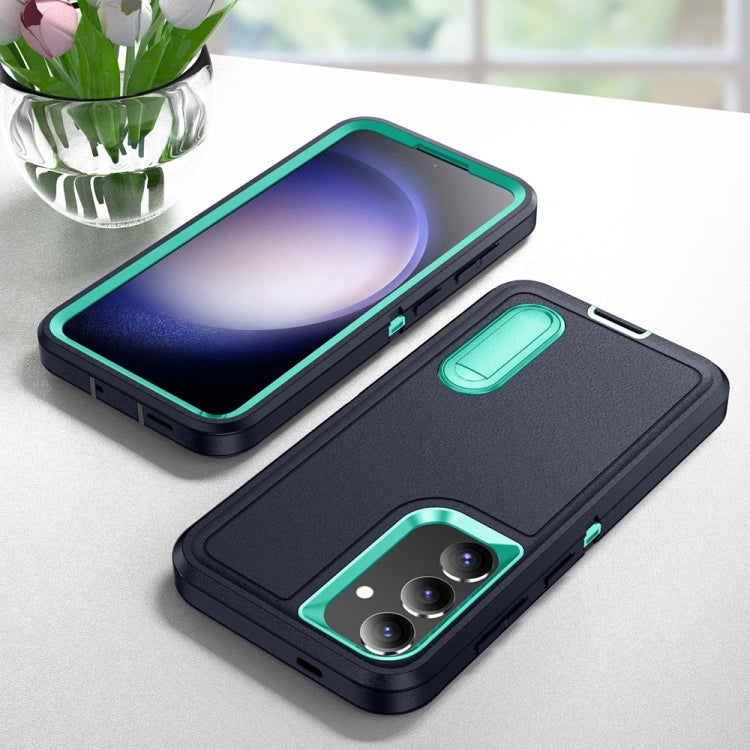 For Samsung Galaxy S24+ / S25+ 5G Rugged PC Hybrid Silicone Phone Case with Holder