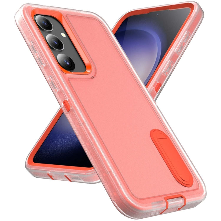 For Samsung Galaxy S24+ / S25+ 5G Rugged PC Hybrid Silicone Phone Case with Holder