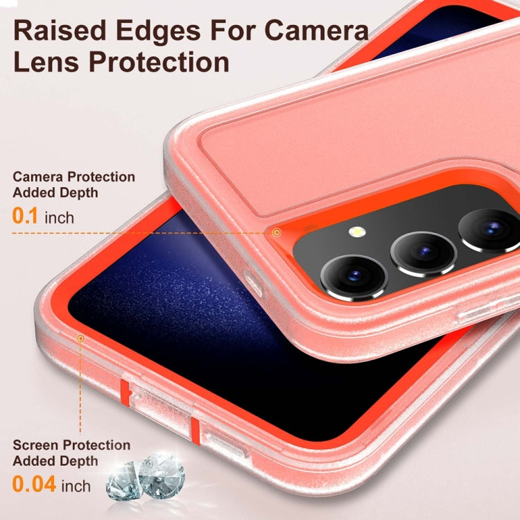 For Samsung Galaxy S24+ / S25+ 5G Rugged PC Hybrid Silicone Phone Case with Holder