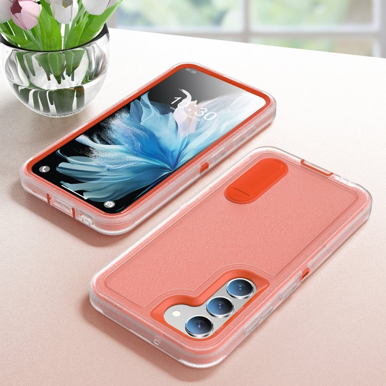 For Samsung Galaxy S24+ / S25+ 5G Rugged PC Hybrid Silicone Phone Case with Holder