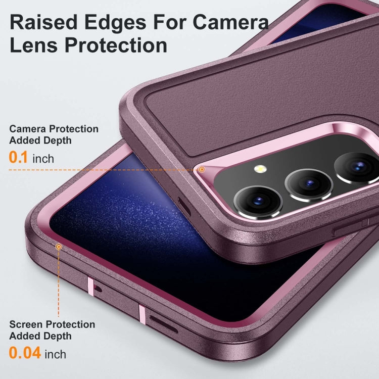 For Samsung Galaxy S24+ / S25+ 5G Rugged PC Hybrid Silicone Phone Case with Holder