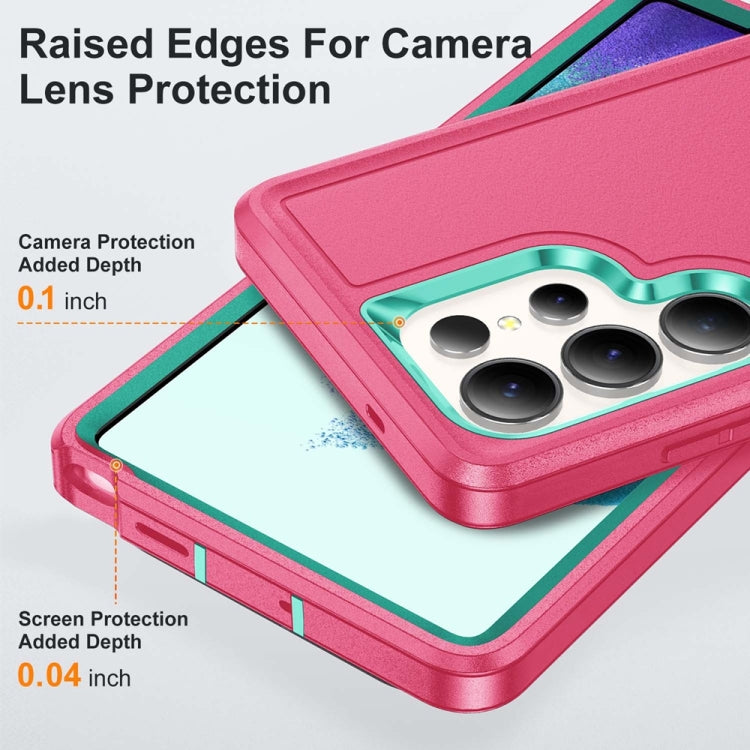 For Samsung Galaxy S25 Ultra 5G Rugged PC Hybrid Silicone Phone Case with Holder