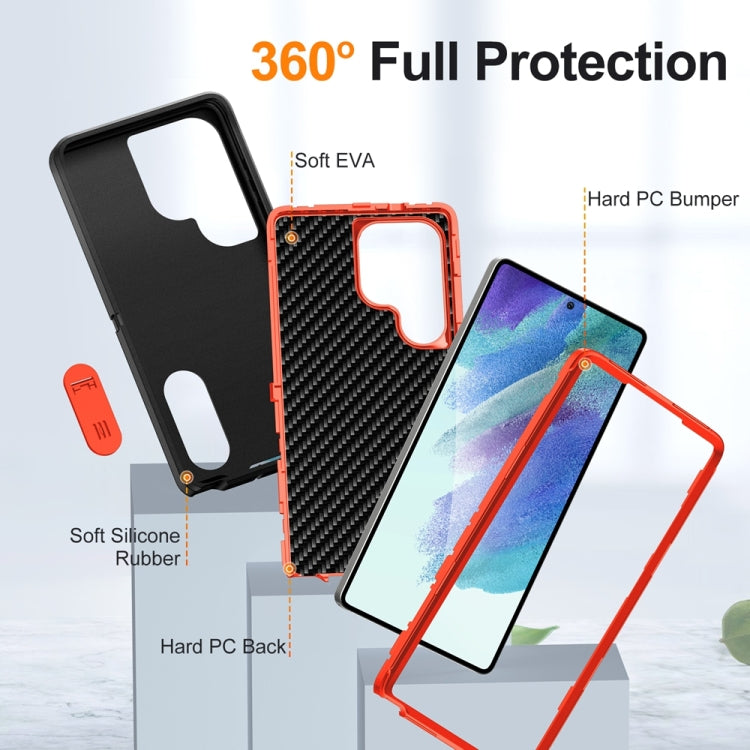 For Samsung Galaxy S25 Ultra 5G Rugged PC Hybrid Silicone Phone Case with Holder