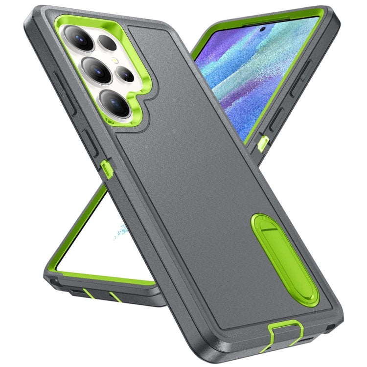 For Samsung Galaxy S25 Ultra 5G Rugged PC Hybrid Silicone Phone Case with Holder