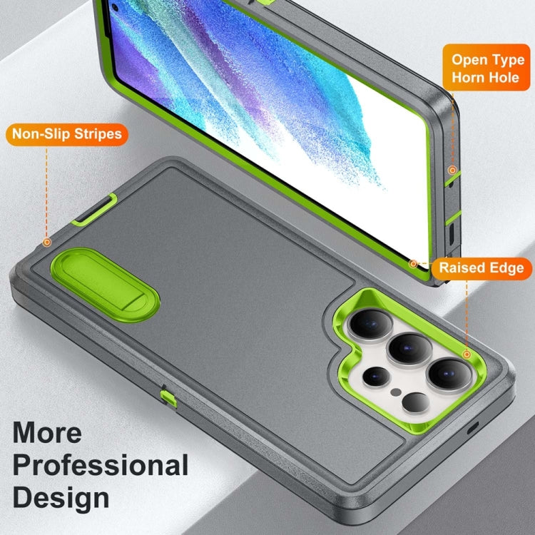 For Samsung Galaxy S25 Ultra 5G Rugged PC Hybrid Silicone Phone Case with Holder