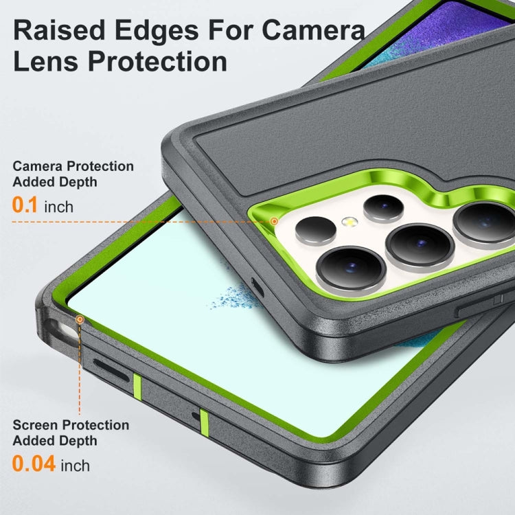 For Samsung Galaxy S25 Ultra 5G Rugged PC Hybrid Silicone Phone Case with Holder