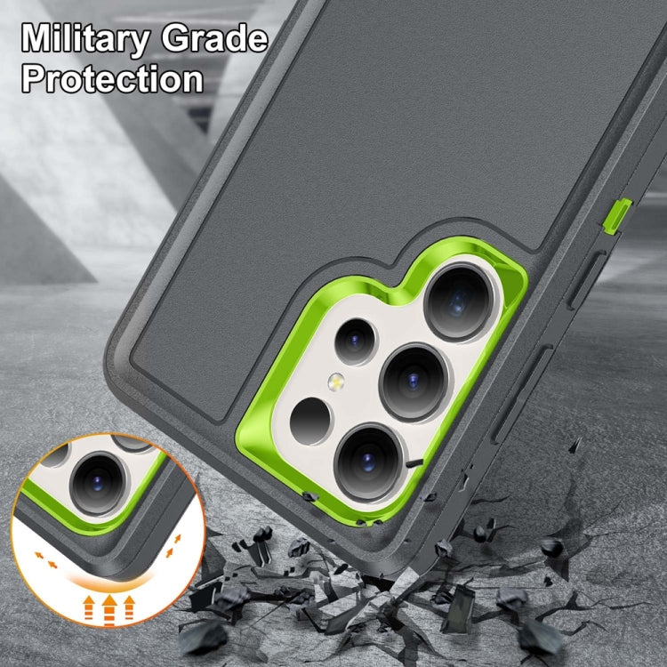 For Samsung Galaxy S25 Ultra 5G Rugged PC Hybrid Silicone Phone Case with Holder